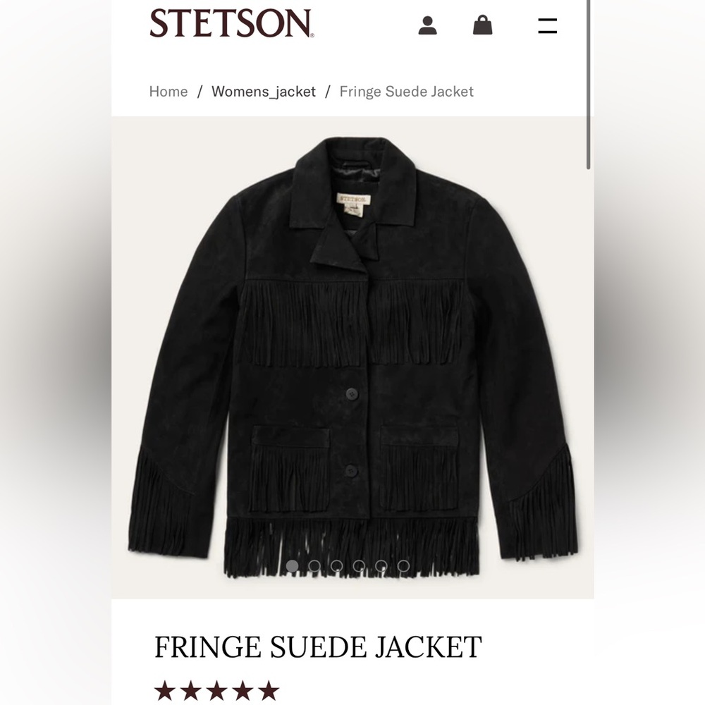 Stetson Fringe Suede Jacket in Black